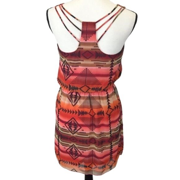Sweet Storm Womens Aztec Print Strapy Back Fit & Flare Mini Tank Dress Size M - Picture 5 of 8